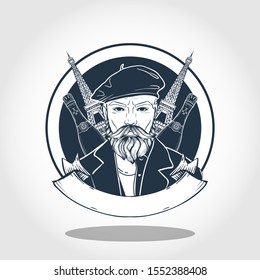 Hand drawn sketch french man