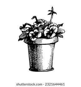 Esbozo dibujado a mano jardinería vector ilustración aislada
