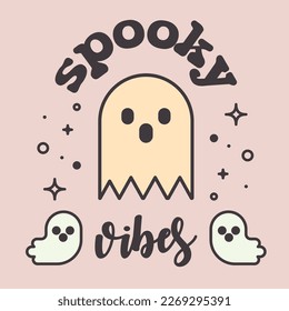 Hand drawn sketch of ghost isolated on white background. Happy Halloween. Scary white ghosts. Cute cartoon spooky character. Greeting card. Vector illustration for posters, decoration and print.