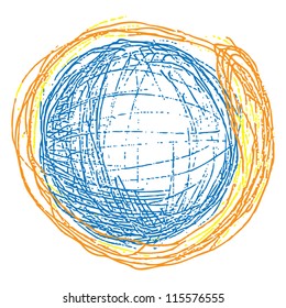  hand drawn sketch globe