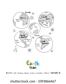 Hand drawn sketch globe - Vector