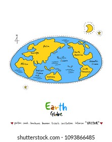 Hand drawn sketch globe - Vector