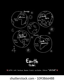 Hand drawn sketch globe - Vector