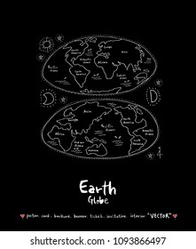 Hand drawn sketch globe - Vector