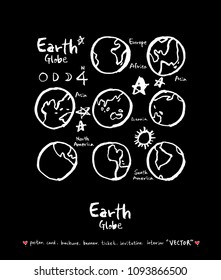 Hand drawn sketch globe - Vector