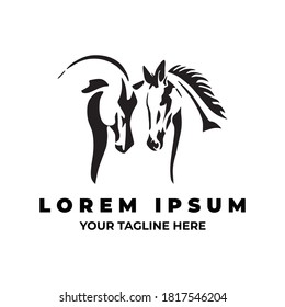 Hand drawn sketch of horse head. Horse Logo illustration