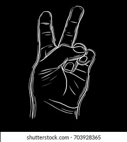 Hand Drawn Sketch Human Hand Sign Stock Vector (Royalty Free) 703928365 ...