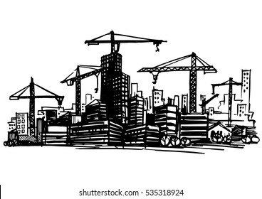  Hand drawn sketch illustration isolated on white background