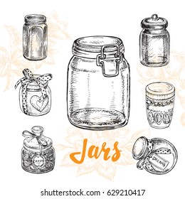 Hand Drawn Sketch Illustration Jars Stock Vector (Royalty Free ...