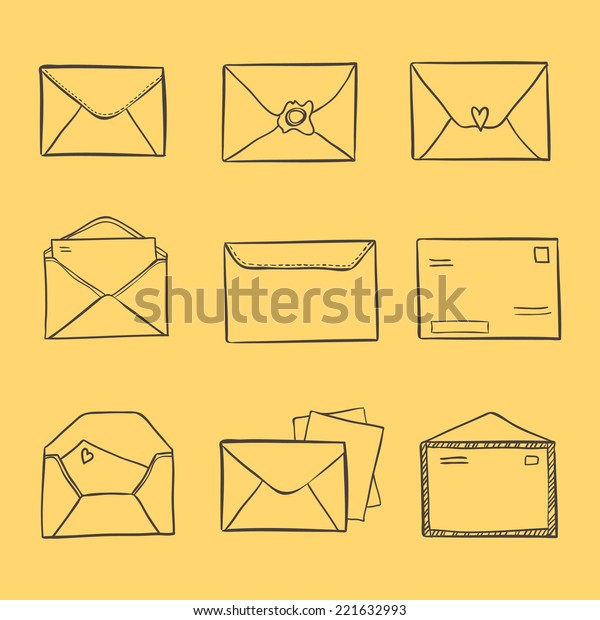 Hand Drawn Sketch Illustration Letter Envelope Stock Vector (Royalty ...