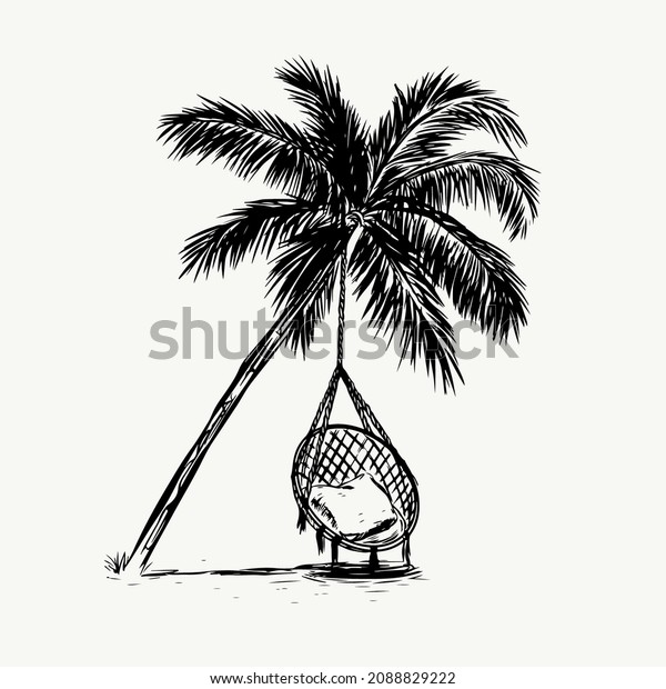 Hand Drawn Sketch Illustration Palm Tree Stock Vector (royalty Free 