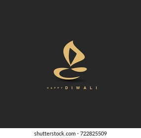 Hand drawn sketch of lamp with flame, happy deepawali, happiness, celebration, hindu festival, vector illustration