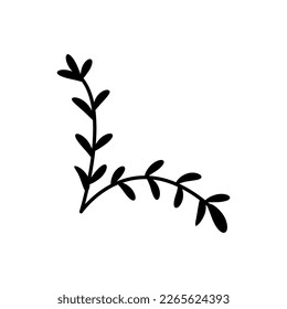 Hand drawn sketch leaf isolated on white background.
Simple doodle style.