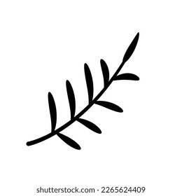 Hand drawn sketch leaf isolated on white background.
Simple doodle style.