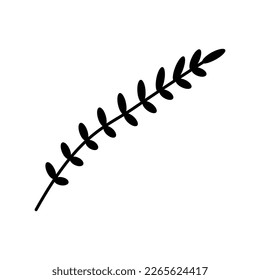 Hand drawn sketch leaf isolated on white background.
Simple doodle style.