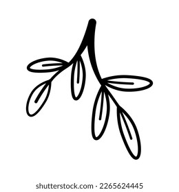 Hand drawn sketch leaf isolated on white background.
Simple doodle style.