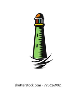 Hand drawn sketch of lighthouse, vector illustration