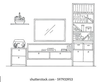 Bookcase With Books Drawing | Another Home Image Ideas