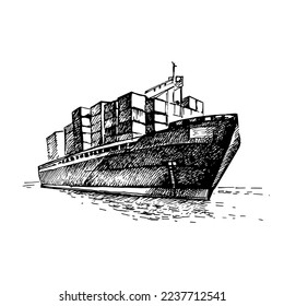 Hand drawn sketch logistic vector isolated illustration