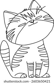 Hand Drawn Sketch Of Lovely Cat Actions Vector Illustration 