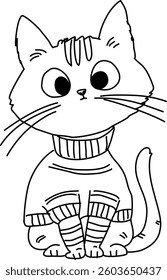 Hand Drawn Sketch Of Lovely Cat Actions Vector Illustration 