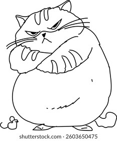 Hand Drawn Sketch Of Lovely Cat Actions Vector Illustration 