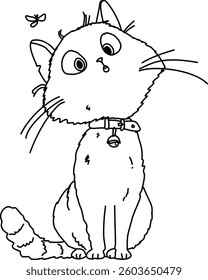Hand Drawn Sketch Of Lovely Cat Actions Vector Illustration 