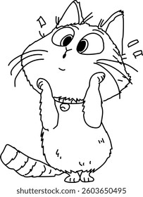 Hand Drawn Sketch Of Lovely Cat Actions Vector Illustration 