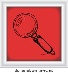 Hand drawn sketch of a magnifying glass