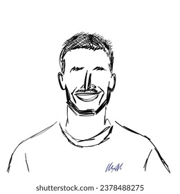 hand drawn sketch of a man