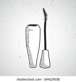 Hand drawn sketch of mascara