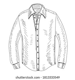 hand drawn sketch of men's shirt