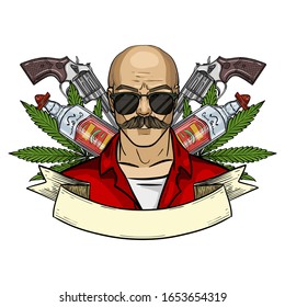 Hand drawn sketch mexican man