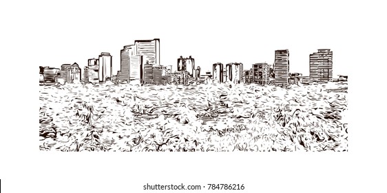 Hand Drawn Sketch Of Mexico City In Vector.