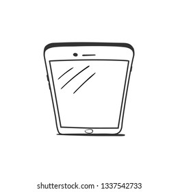 Hand drawn sketch of mobile phone