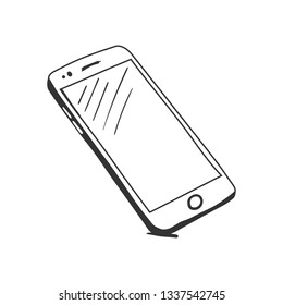 Hand drawn sketch of mobile phone