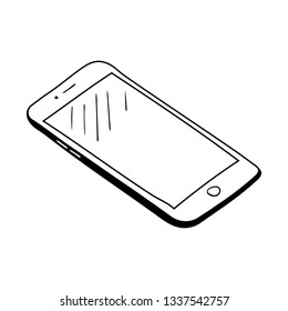 Hand drawn sketch of mobile phone