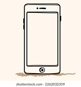 Hand drawn sketch of mobile phone