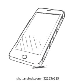 Hand Drawn Sketch Of Mobile Phone