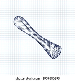 Hand drawn sketch of muddler on a white background. Black and white sketch of muddler. Bar inventory	
