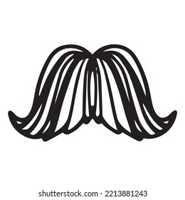 Hand drawn sketch of mustaches. Men mustache on a white. Male beauty attribute