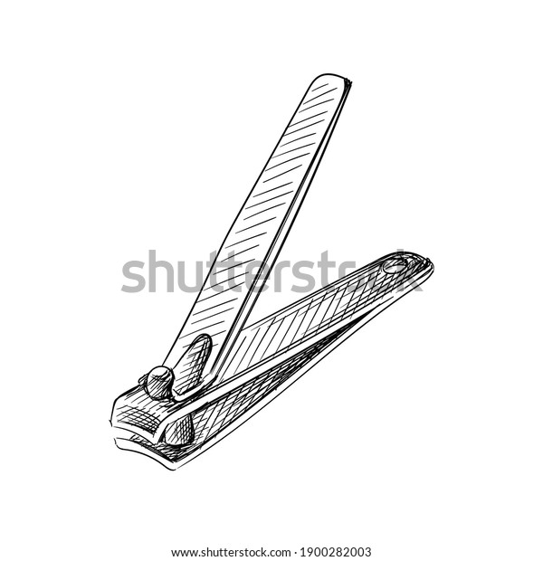 Hand Drawn Sketch Nail Cutters On Stock Vector (Royalty Free