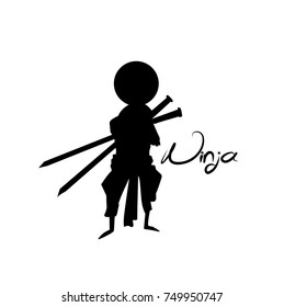 Hand drawn sketch of ninja. vector illustration