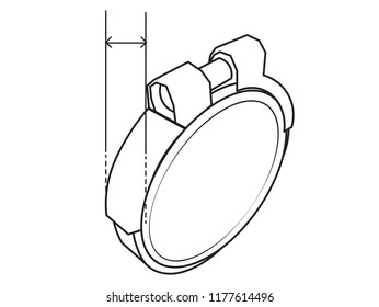 Hand drawn sketch of a Non return valve for pcv soil pipe sewer drainage measurement