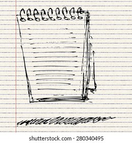 Hand drawn sketch of a note pad