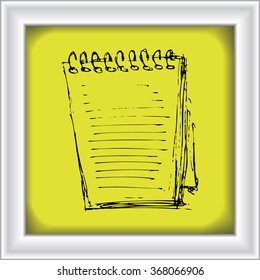 Hand drawn sketch of a note pad