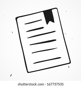 Hand drawn sketch of note paper