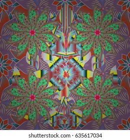 Hand drawn sketch on blue background. Vector seamless pattern tile with mandalas. Vintage decorative elements. Islam, Arabic, Indian, ottoman motifs. Perfect for printing on fabric or paper.
