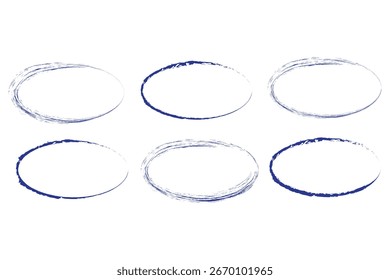  hand drawn and sketch oval, circle markers or highlighter elements