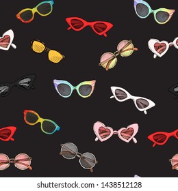 Hand drawn sketch pattern Sunglasses. 